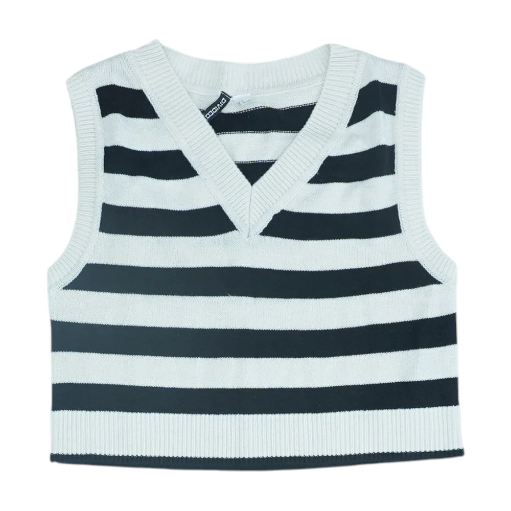 Ivory Striped Vest Sweater