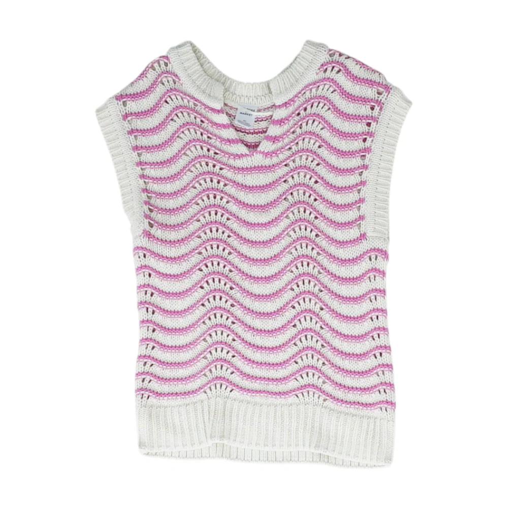 Cream Striped Vest Sweater