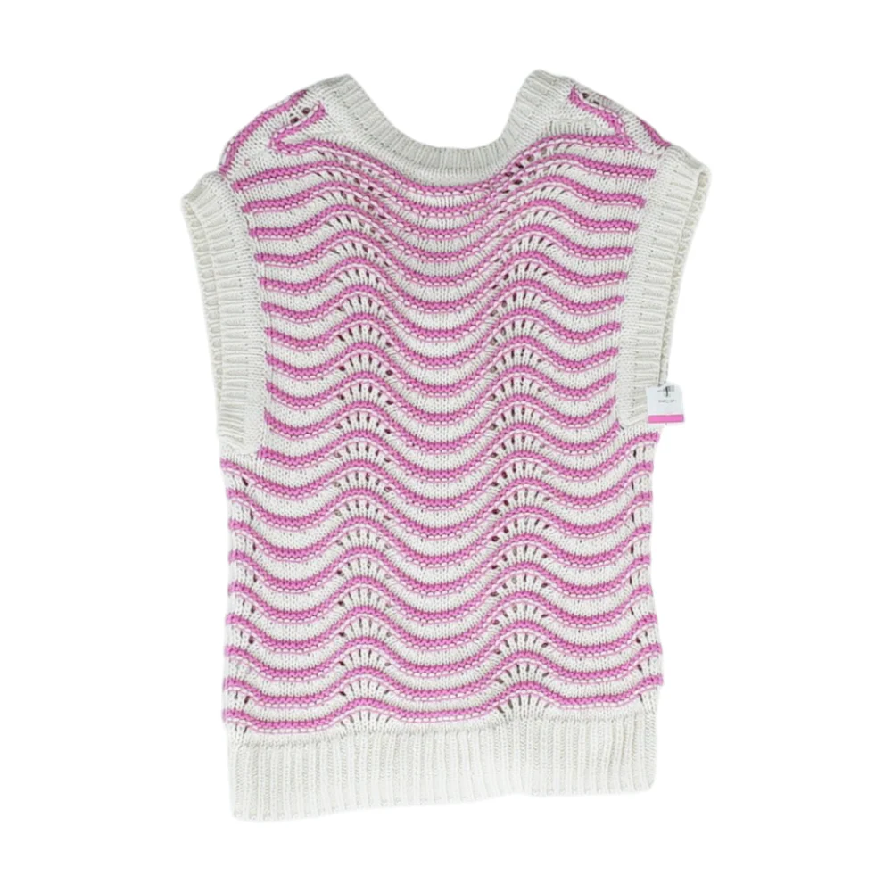 Cream Striped Vest Sweater - Image 2