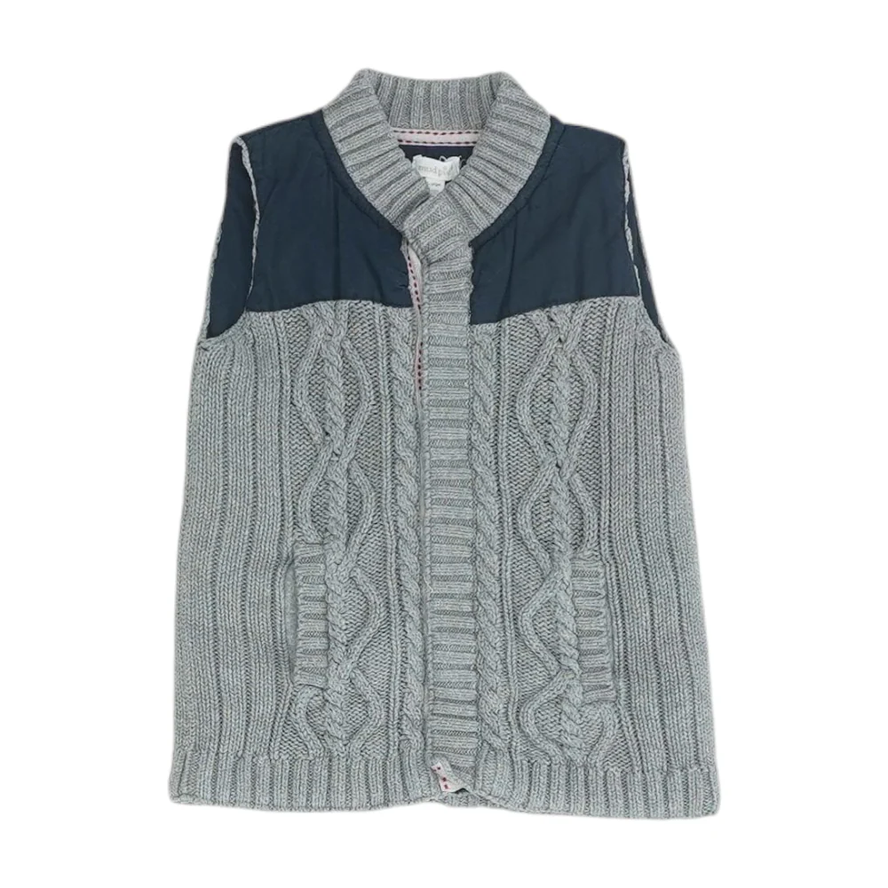 Gray Color Block Vest Sweater