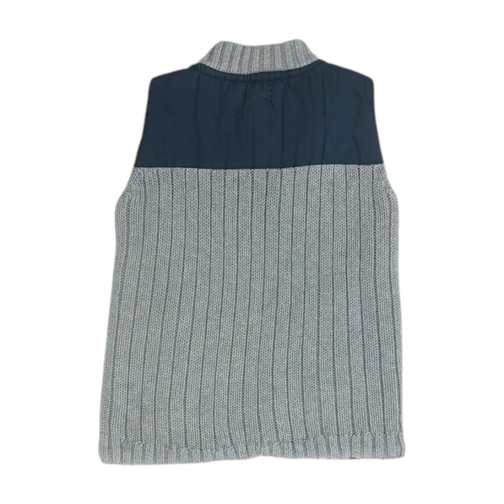 Gray Color Block Vest Sweater - Image 2