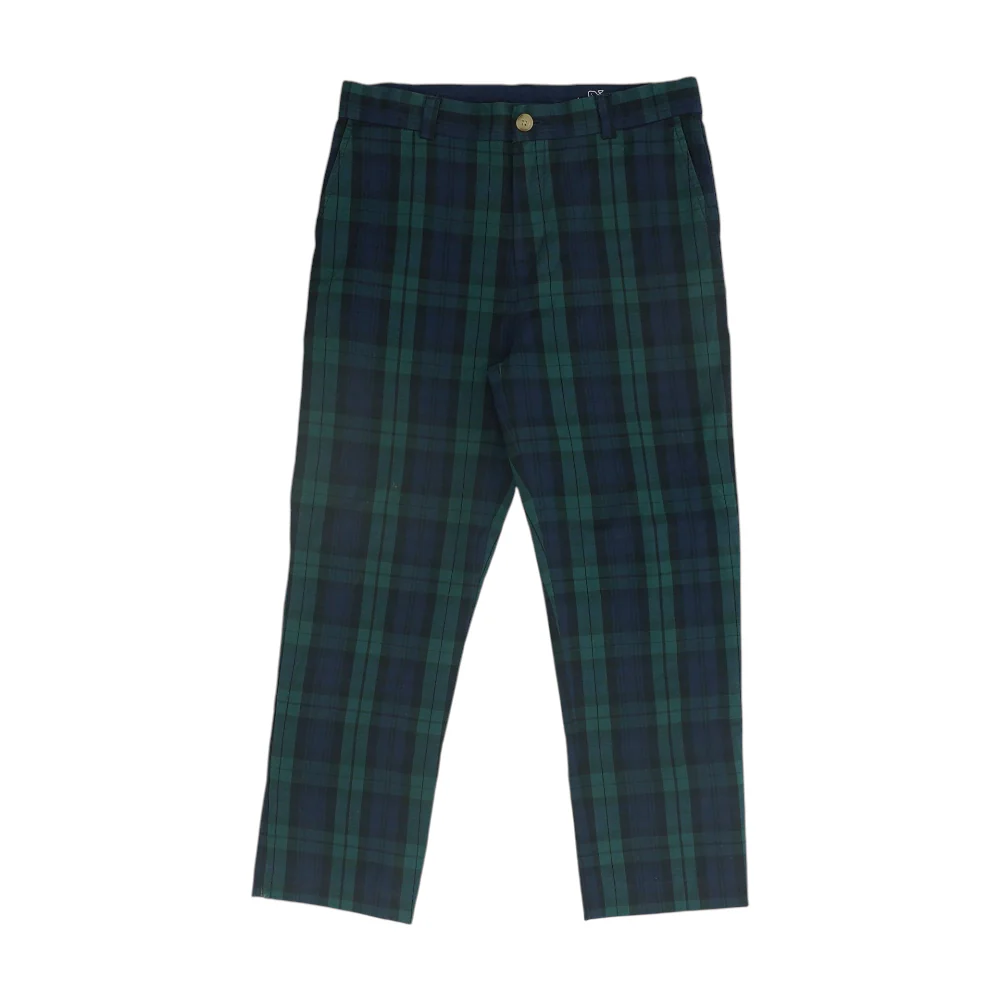 Green Plaid Chino Pants