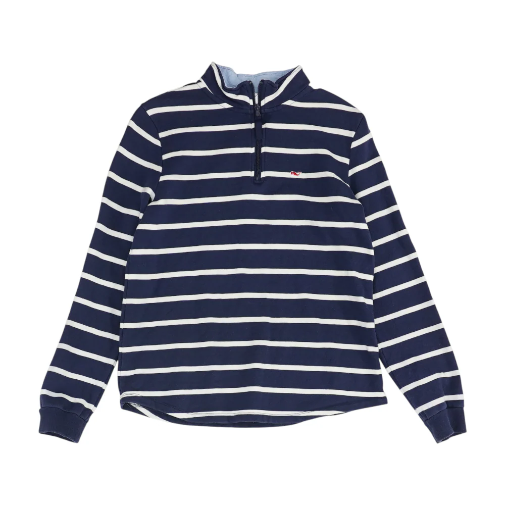 Navy Striped 1/4 Zip Pullover