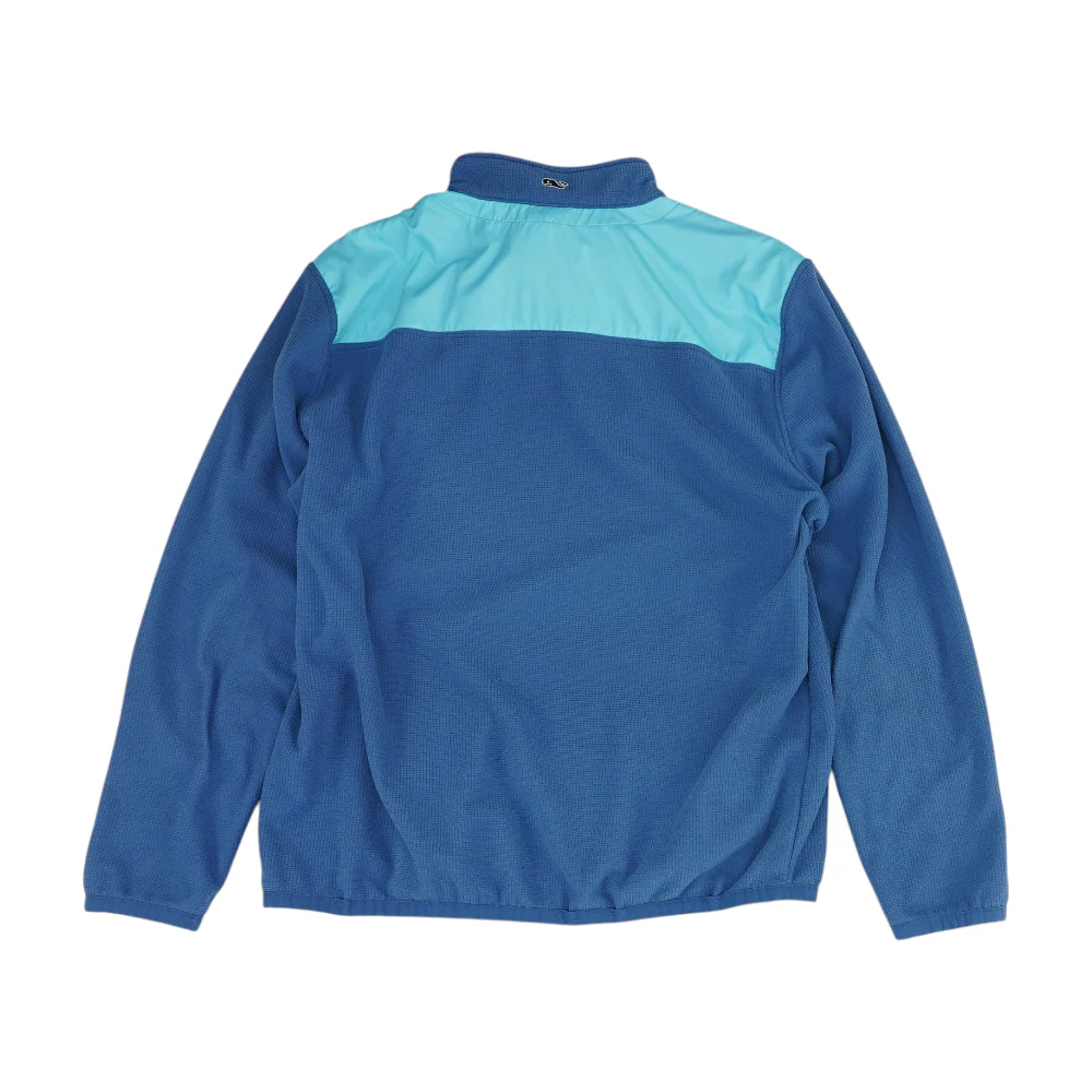 Blue Color Block 1/4 Zip Pullover - Image 2