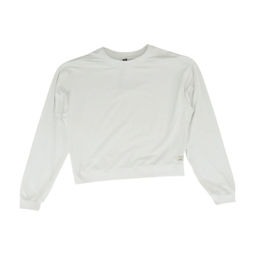 White Solid Sweatshirt Pullover