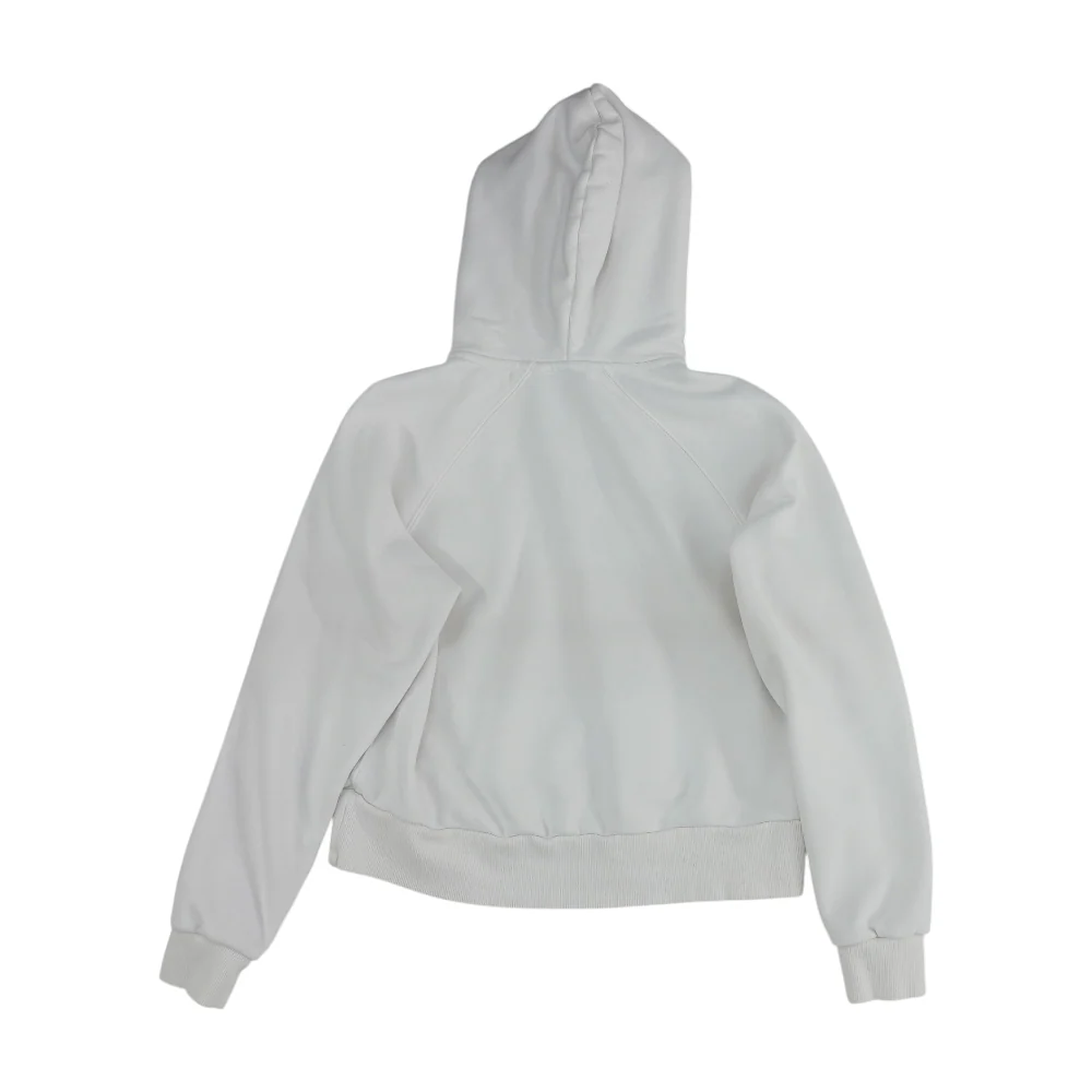 White Solid Hoodie Pullover - Image 2