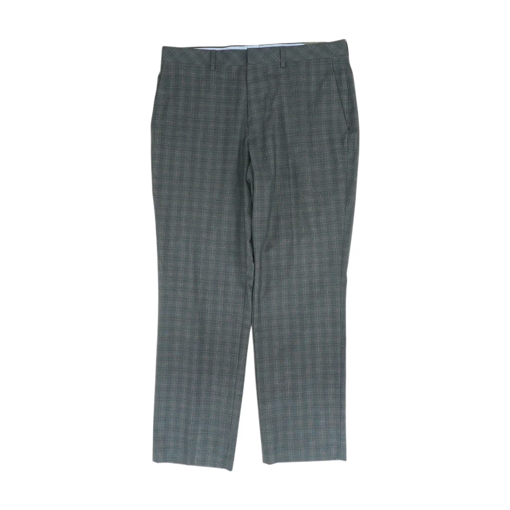 Gray Plaid Regular Pants