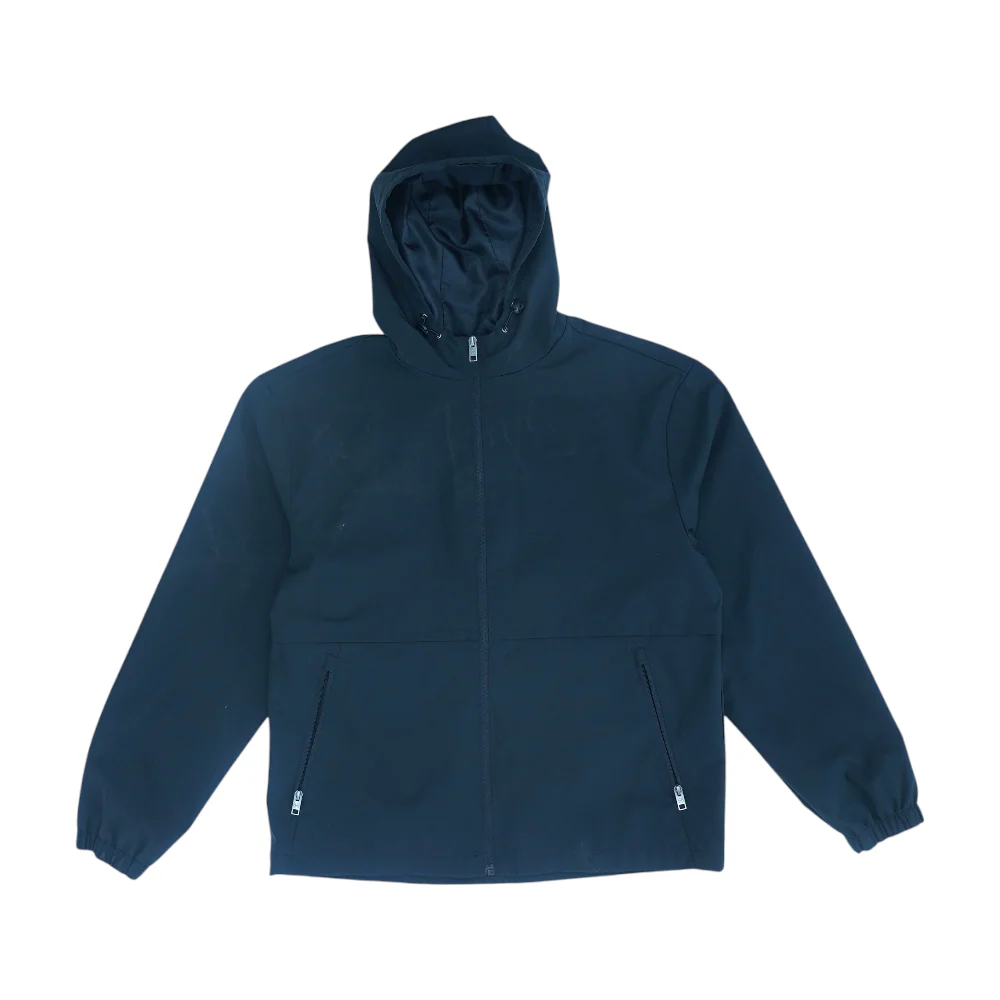 Black Solid Rain Jacket