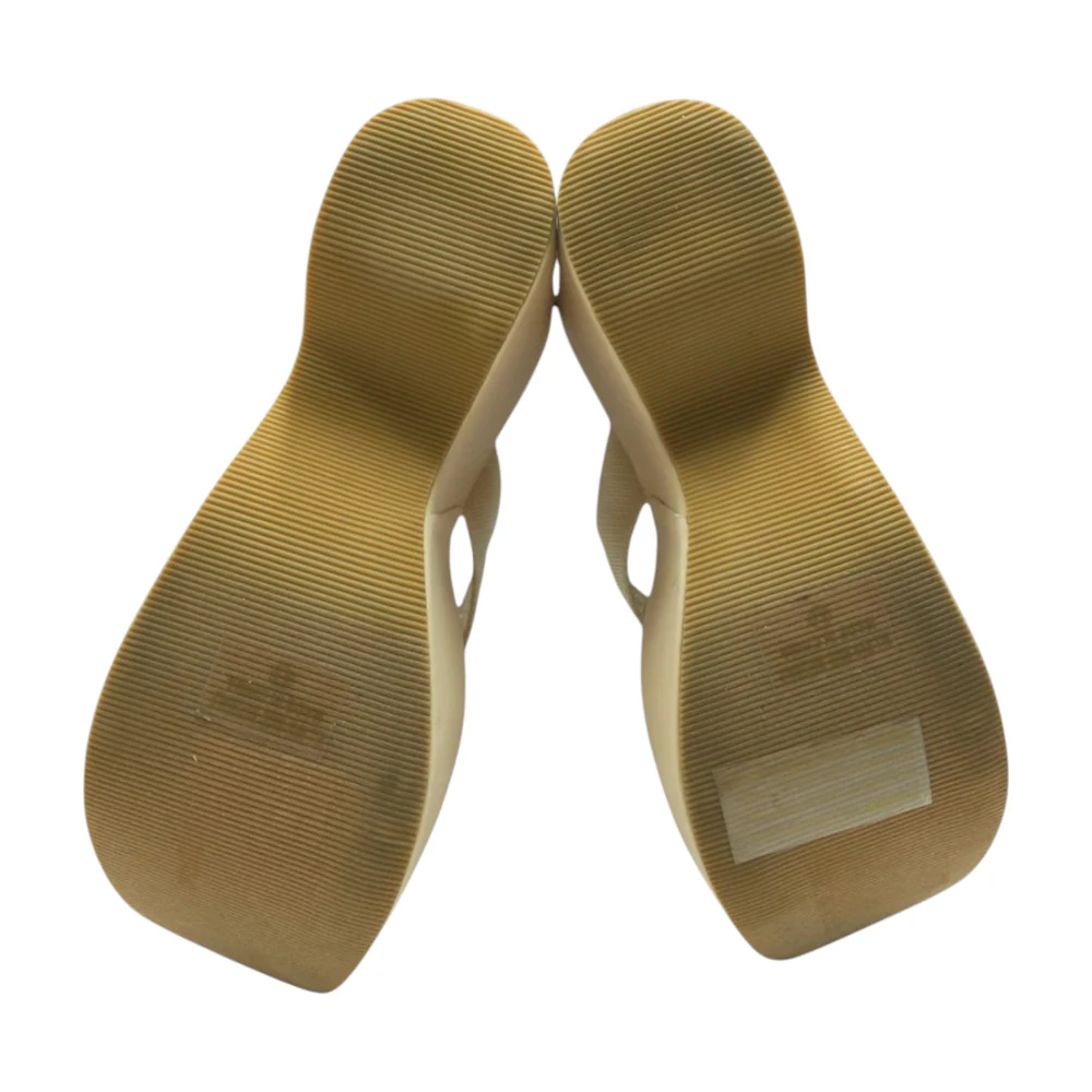 Beige Wedged Sandals - Image 3