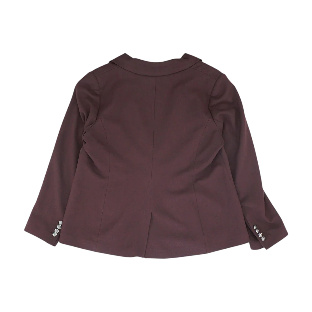 Maroon Solid Blazer - Image 2