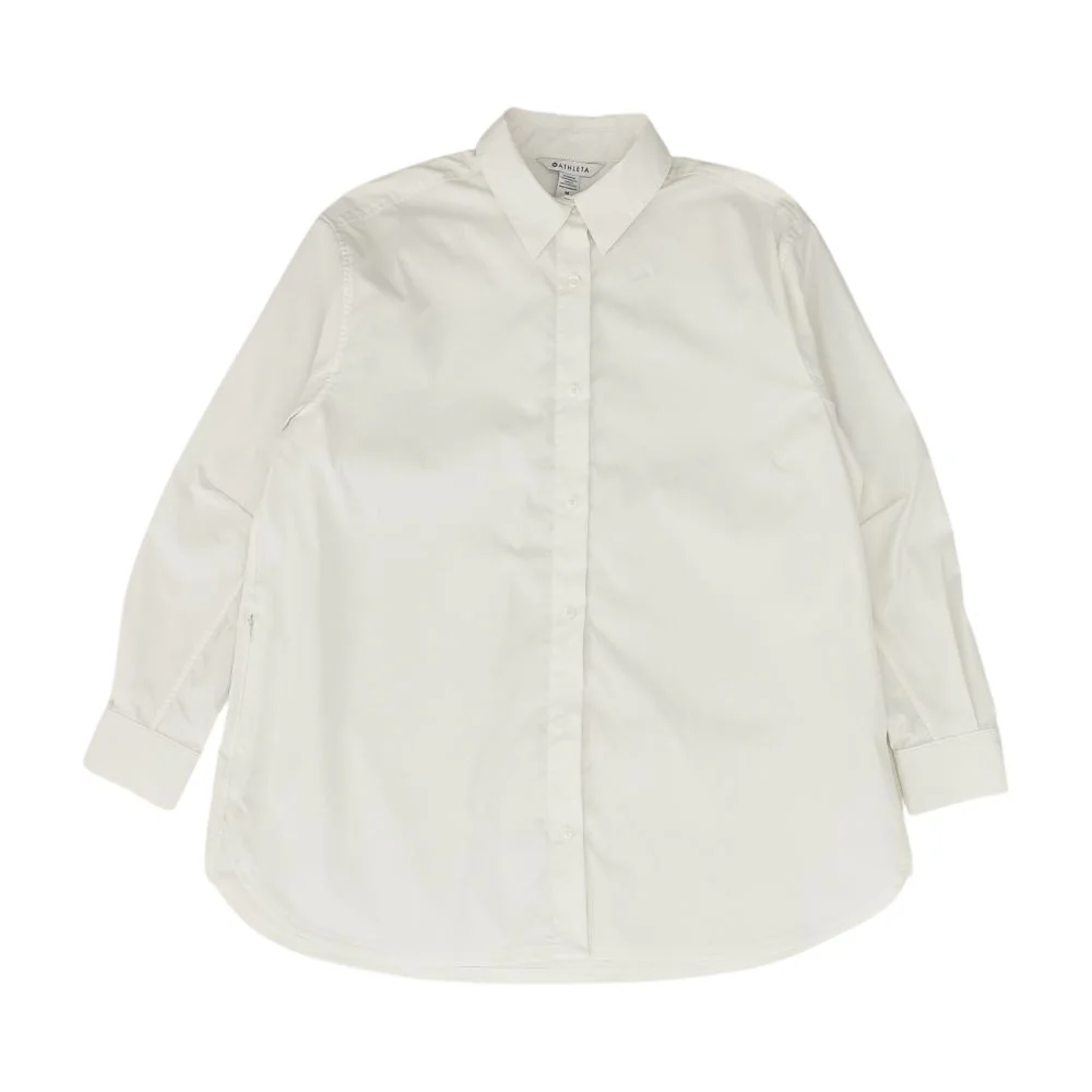 White Solid Long Sleeve Button Down