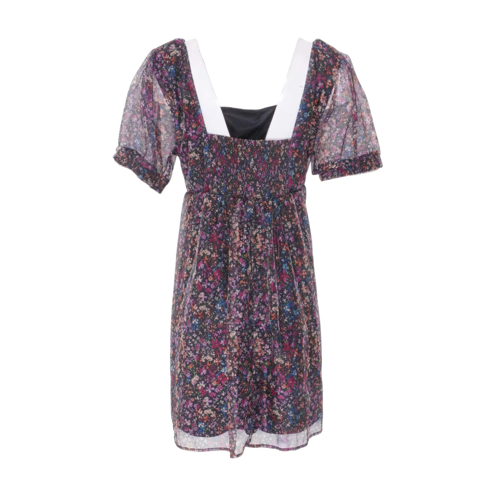Black Floral Mini Dress - Image 2