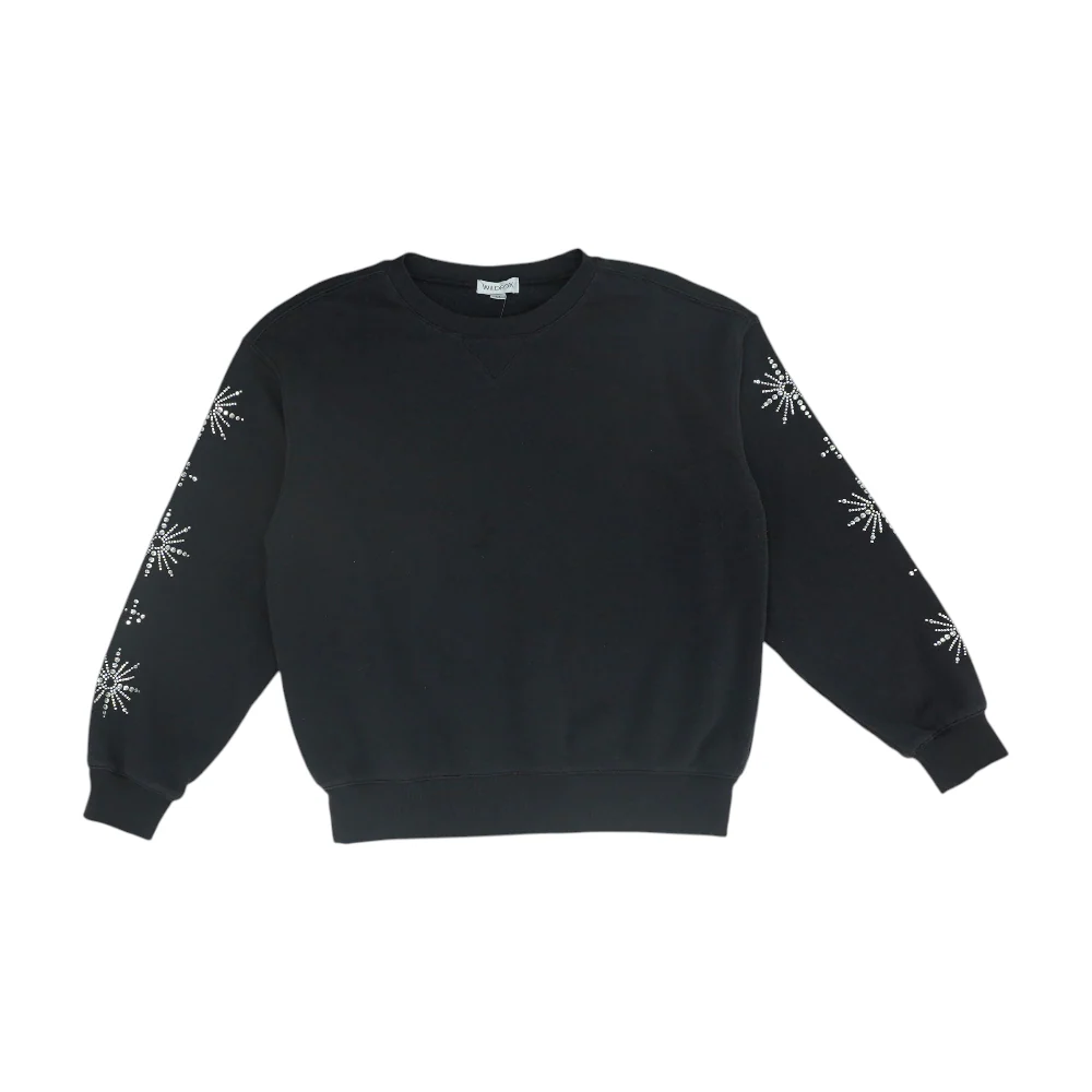 Black Solid Sweatshirt Pullover