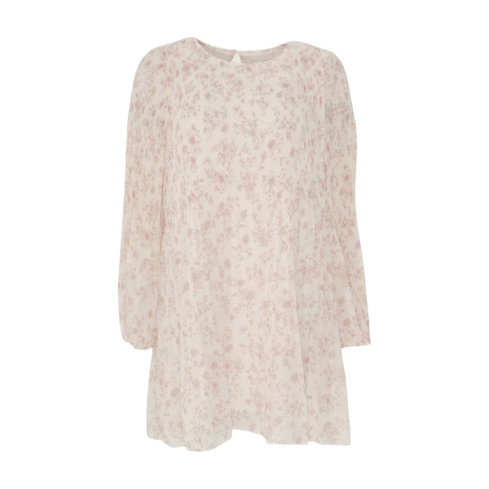 Beige Floral Mini Dress