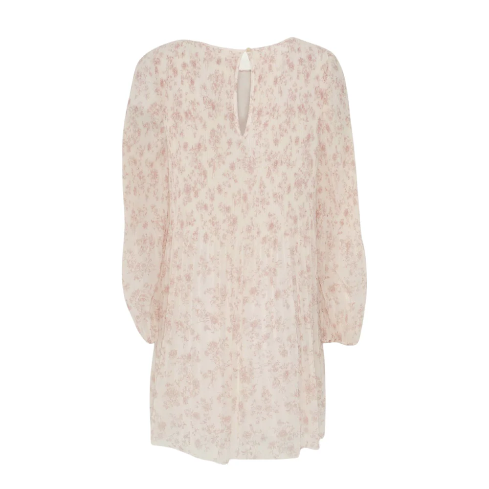 Beige Floral Mini Dress - Image 2