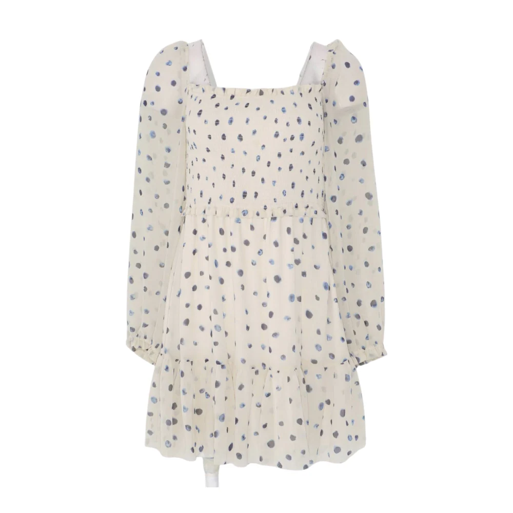Beige Polka Dot Mini Dress