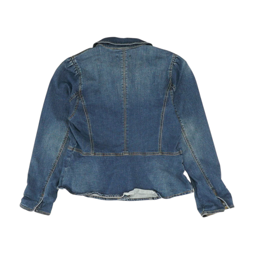 Navy Solid Denim Jacket - Image 2