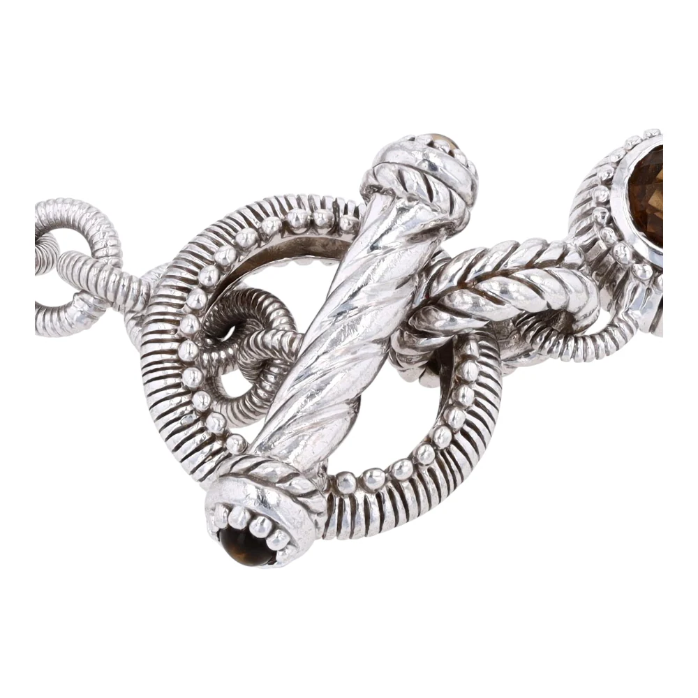 Sterling Silver Topaz Chain Bracelet - Image 2