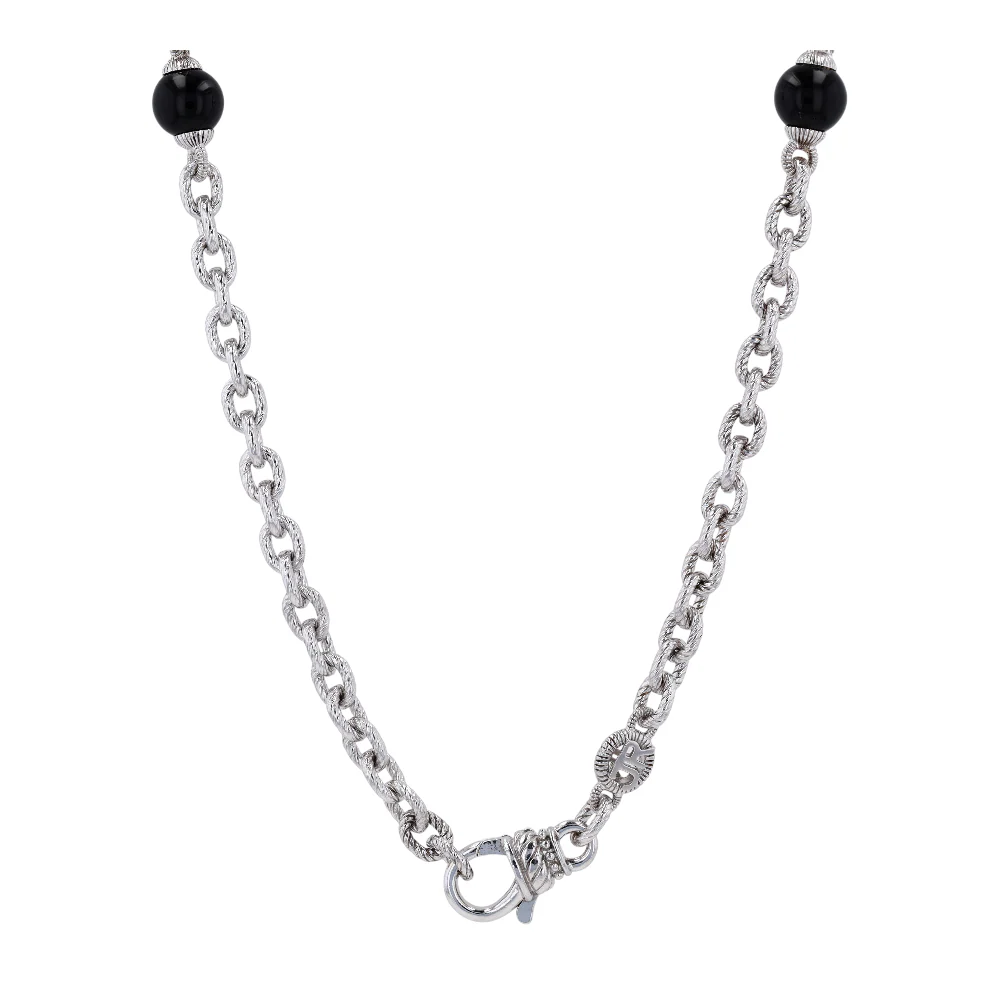Sterling Silver Onyx Chain Necklace - Image 2