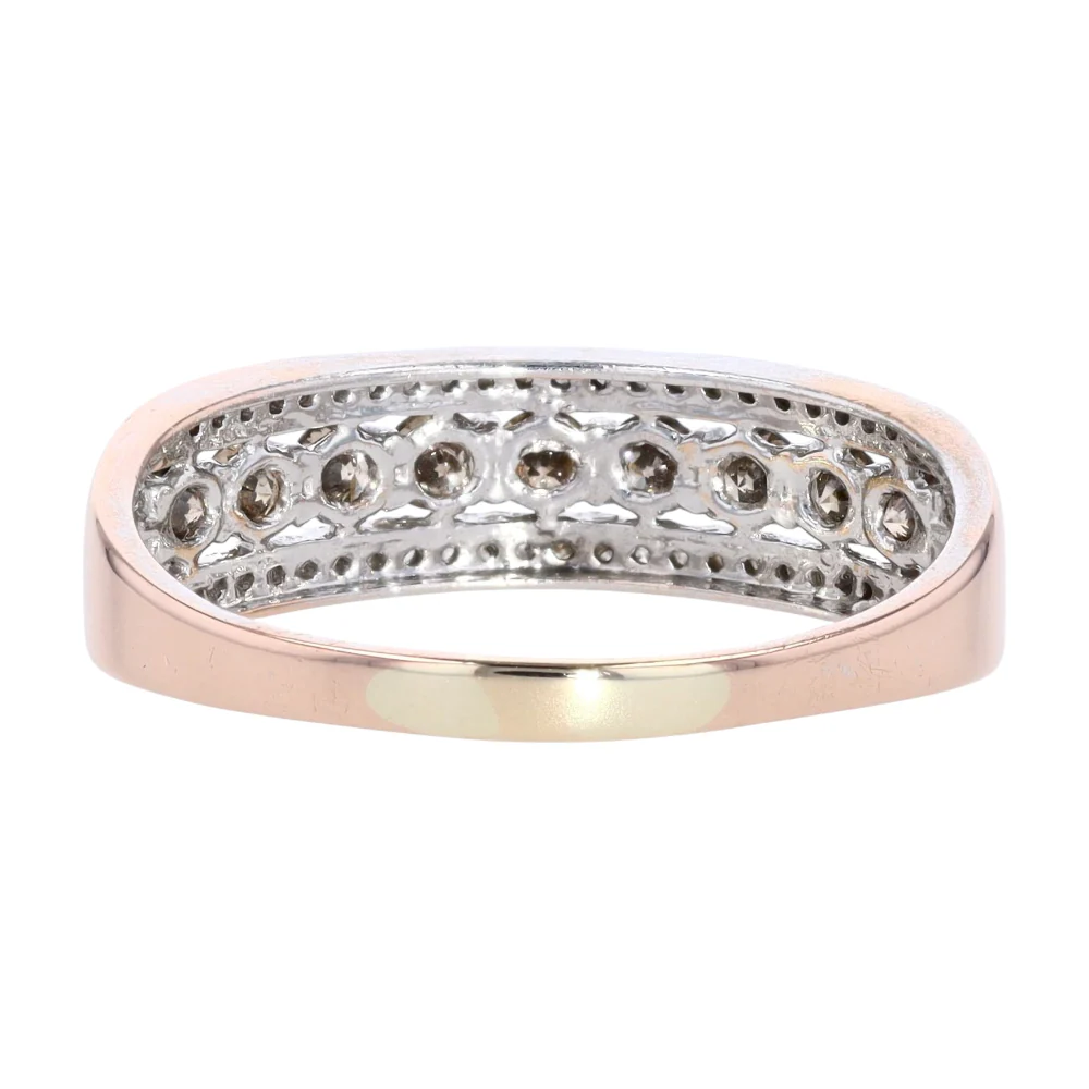 7/8 ctw Two-Tone Gold Diamond Band Ring - Image 3