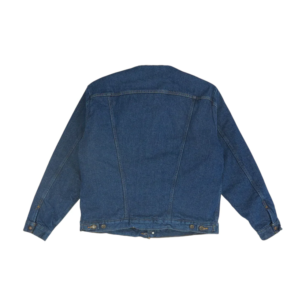 Blue Solid Denim Jacket - Image 2