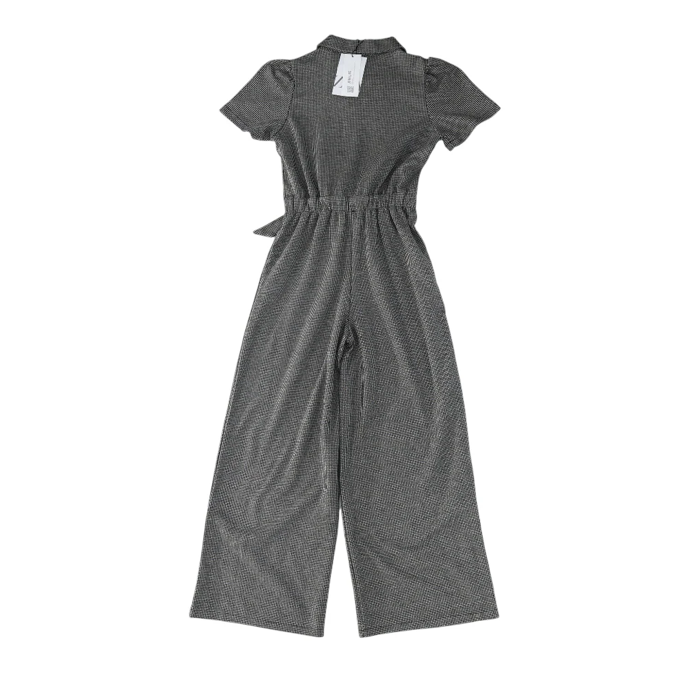 Black Houndstooth Short Sleeve One-Piece - Image 2