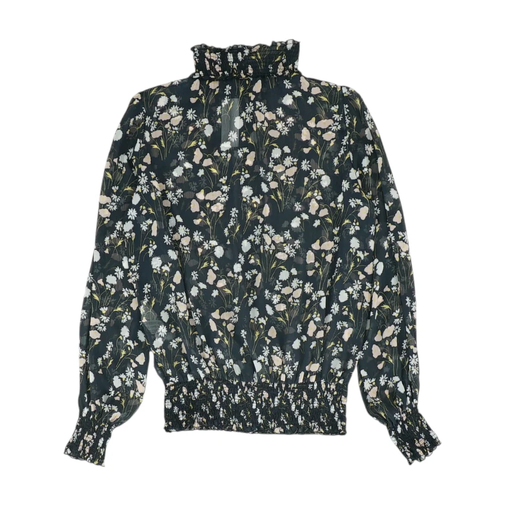 Navy Floral Blouse - Image 2