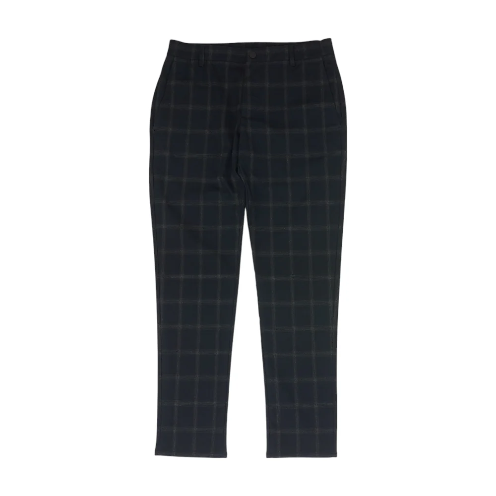 Navy Plaid Regular Pants