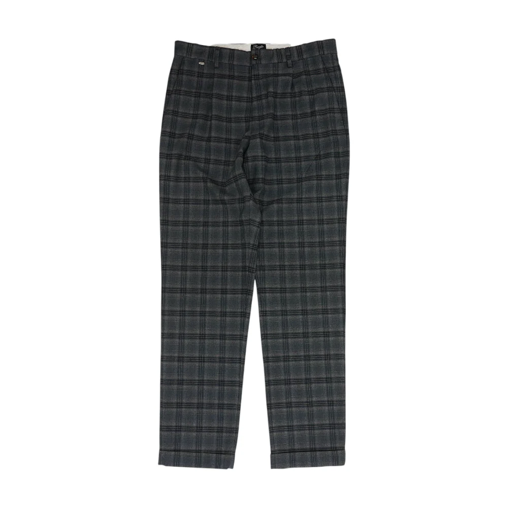 Gray Plaid Regular Pants