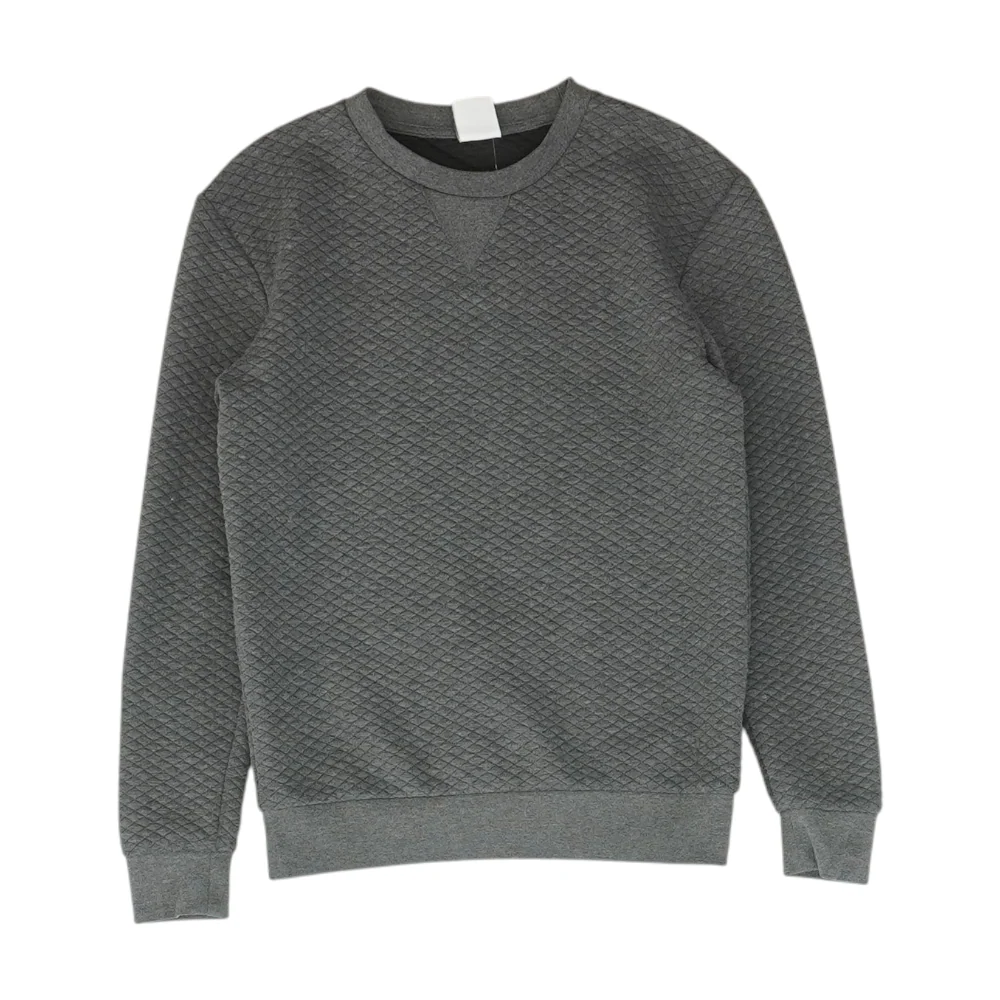 Gray Solid Sweatshirt Pullover