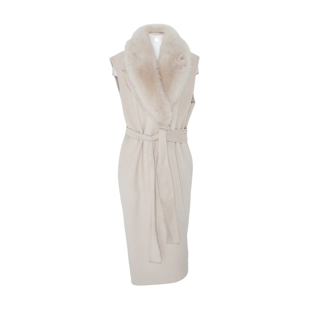 Beige Solid Vest