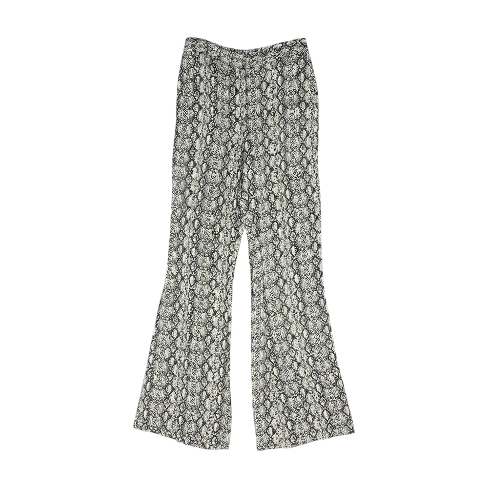 Beige Animal Print Wide Leg Pants