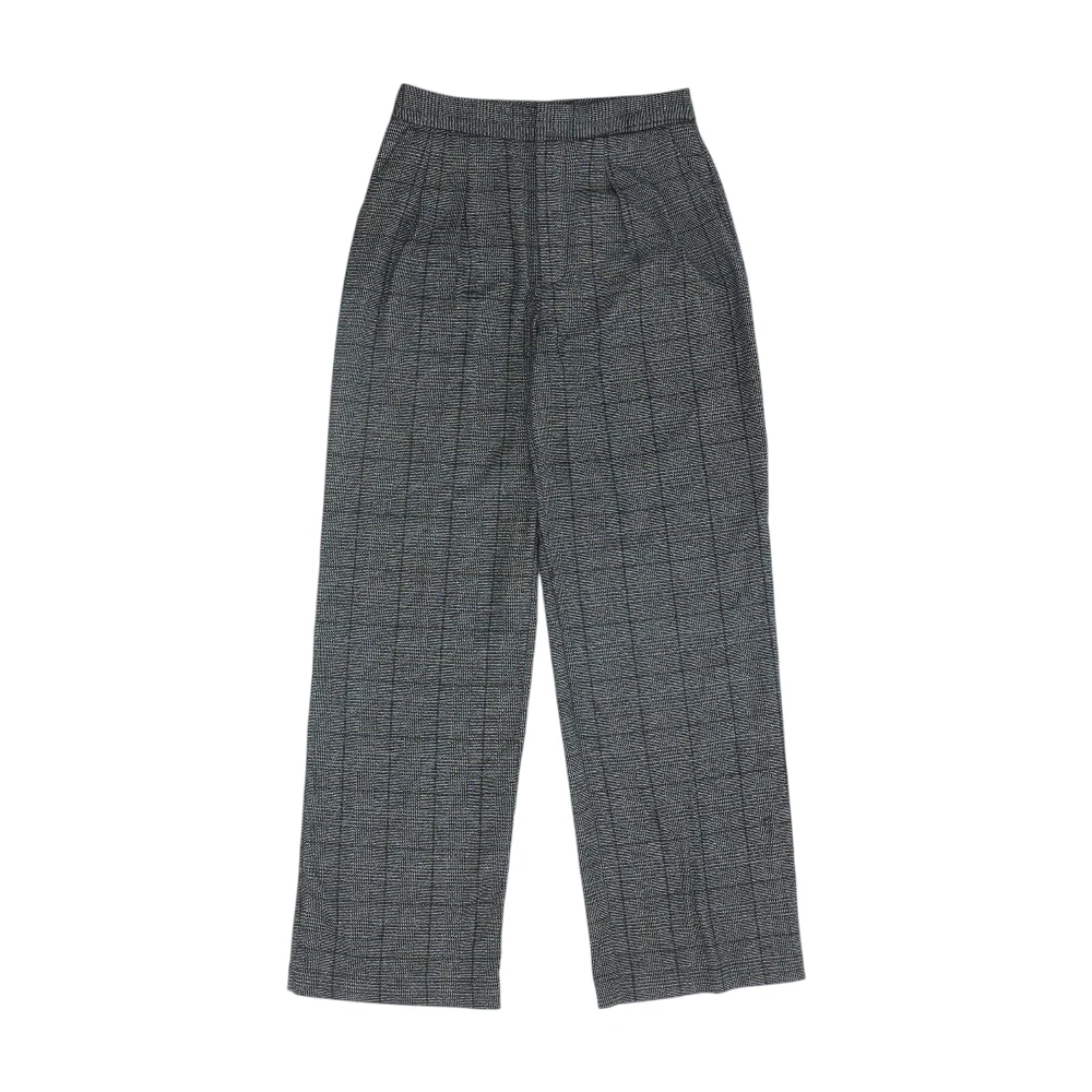 Gray Plaid Wide Leg Pants