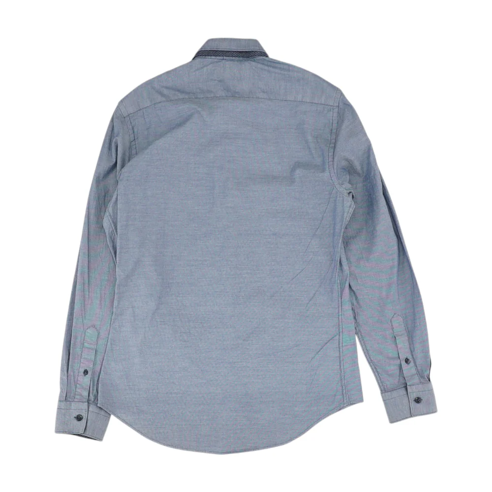 Blue Solid Long Sleeve Button Down - Image 2