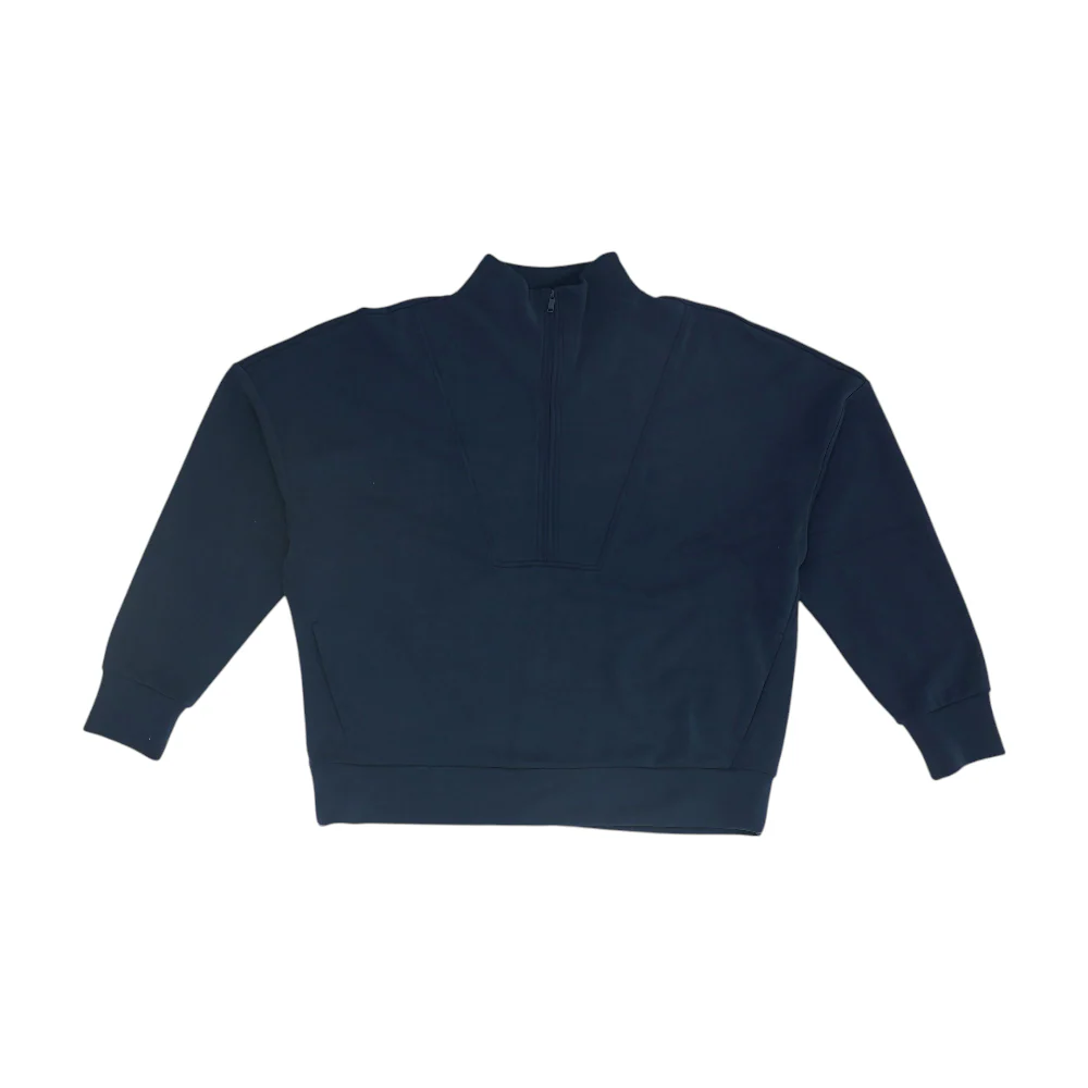 Navy Solid 1/4 Zip Pullover